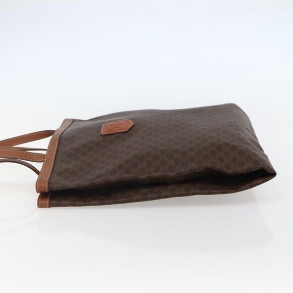 CELINE Macadam Canvas Tote Bag Pvc Leather Brown Gold - Picture 4 of 12